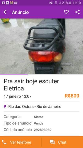 Pra sair rápido 759 escuter Eletrica não precisa de abilitacao,  - Motos - Rio das Ostras, Rio de Janeiro | OLX