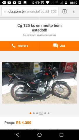 Cg 125 ks com dpvt e IPVA  pago,  - Motos - Santa Cruz, Rio de Janeiro | OLX