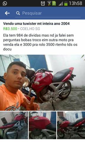 Tuwistada  intera rolo eim uma moto maiot possuo tds os docu,  - Motos - Coelho, São Gonçalo | OLX